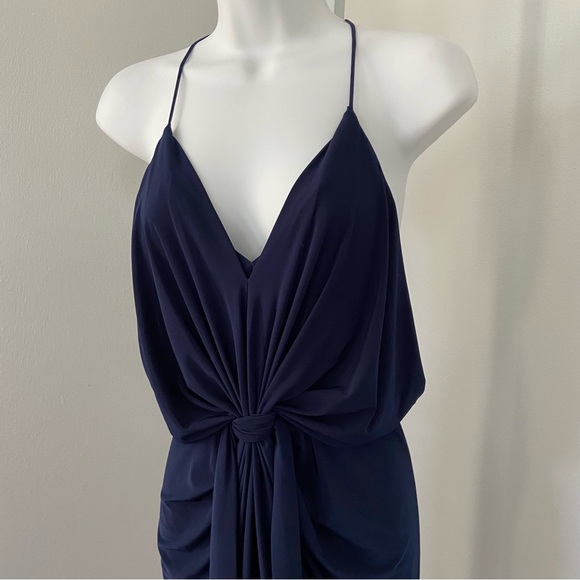 T-Bags Los Angeles Draped Midnight Blue Cocktail Dress Misa size Small - Picture 6 of 10